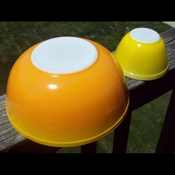 CORNING PYREX WARE #5371 PINEAPPLE YELLOW CHIP & DIP BOWL SET BNWT - Picture 5 of 9